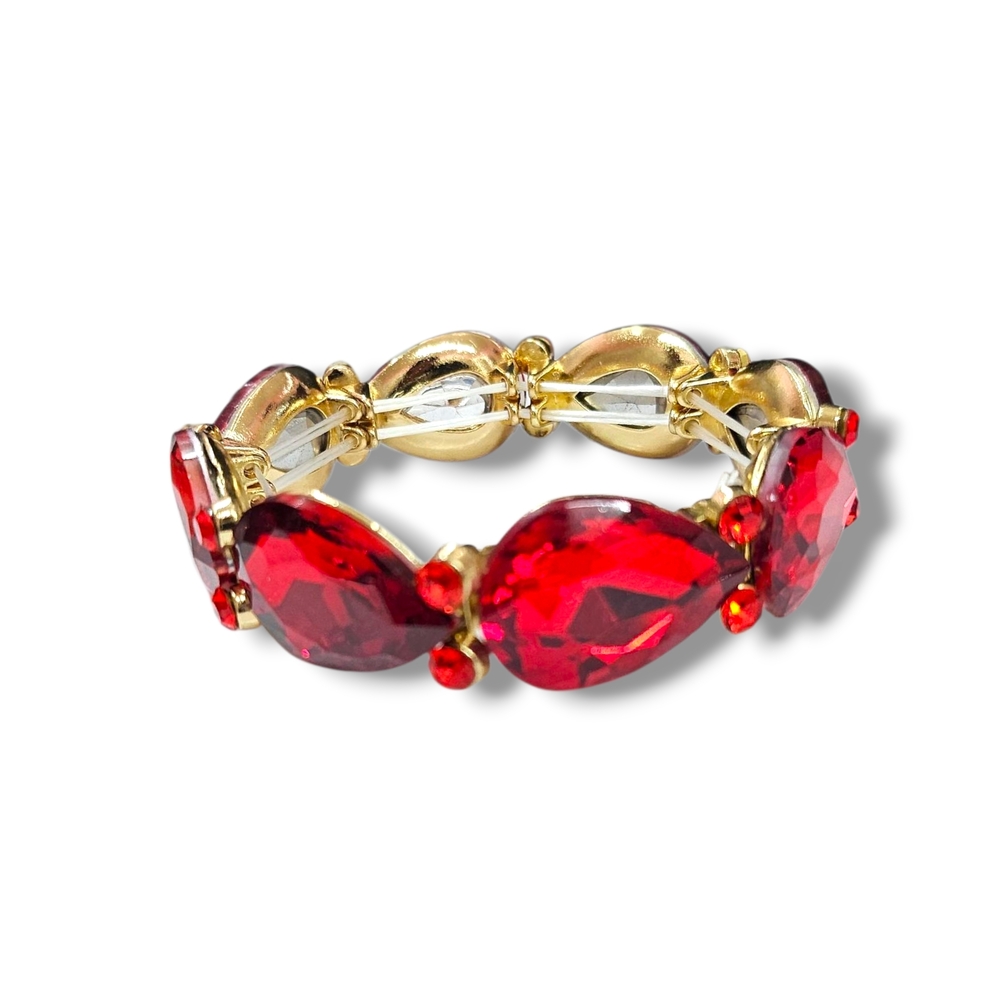 Encore Jeans Red and Gold Gemstone Bracelet